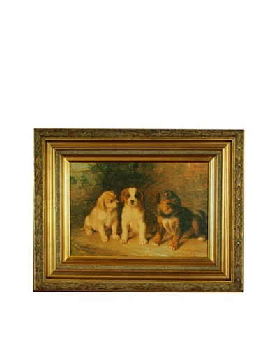 Framed Reproduction Puppy Love Painting