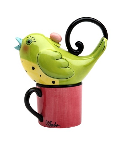 Appletree Design 2-Piece Ceramic Green Bird Tea for One Set