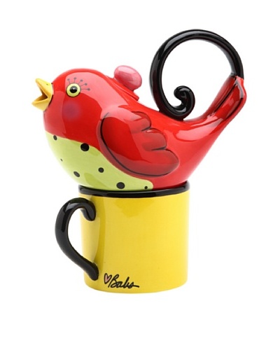 Appletree Design 2-Piece Ceramic Red Bird Tea for One Set