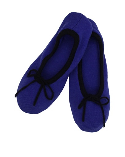 a&R Cashmere Slippers with 2 Tone Trim, Cobalt