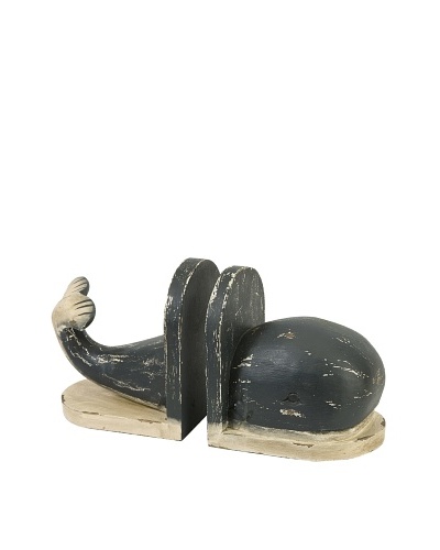 Arcadia Home Inc. Jonah Carved Wood Whale Bookends