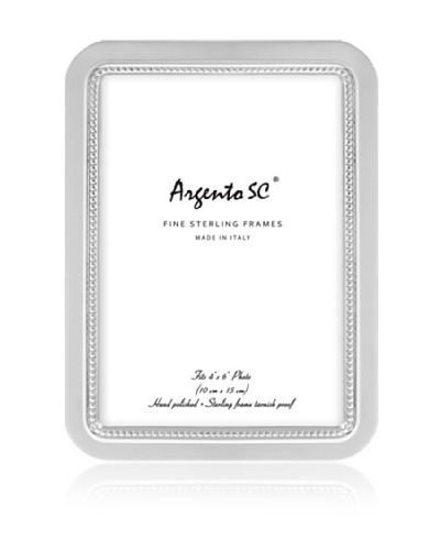 Argento SC Curved Inner Bead Sterling Picture Frame, 4 x 6