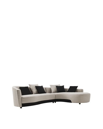 Armen Living Two-Tone Modern Sectional, Right-Facing, Silver