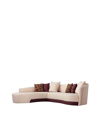 Armen Living Two-Tone Modern Sectional, Left-Facing, Beige