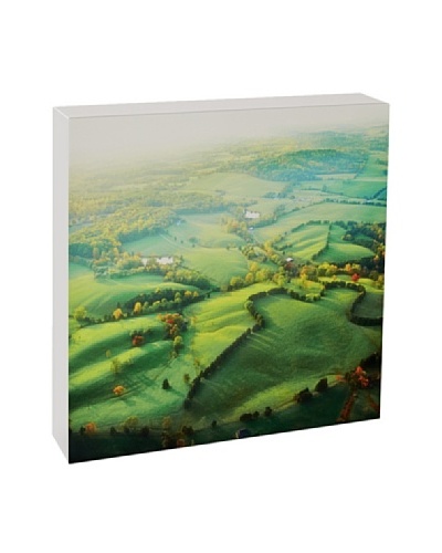 Art Block Aerial Fields - Fine Art Photography On Lacquered Wood Blocks