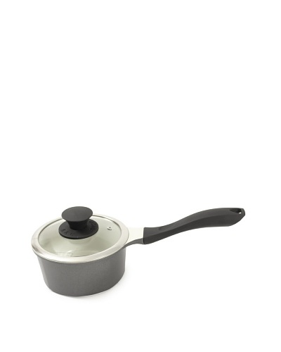 Art & Cuisine Stone Saucepan with Lid, Black-1.7 Quart