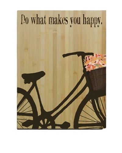 Artehouse Do What Makes You Happy Bamboo Wood Sign, 24 x 18
