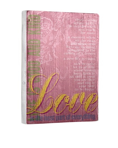 Lisa Weedn Love Pink Reclaimed Finished Wood Portrait