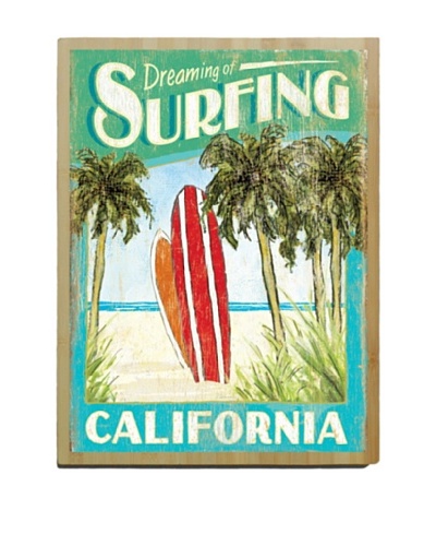 Artehouse Dreaming of Surfing Bamboo Wood Sign
