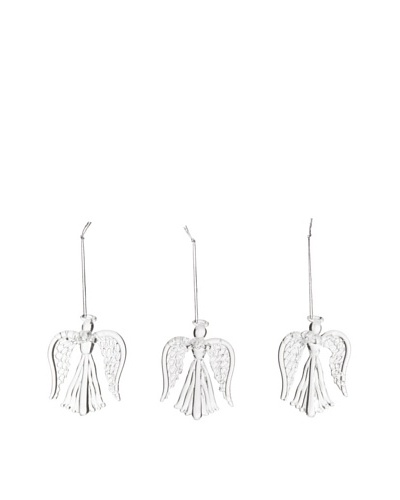 Artisan Glass by Seasons Designs Set of 3 Spun Crystal Angel Ornaments