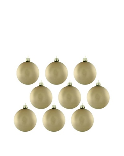Artisan Glass by Seasons Designs Set of 9 Solid Glass Ornaments, Regal Gold Matte