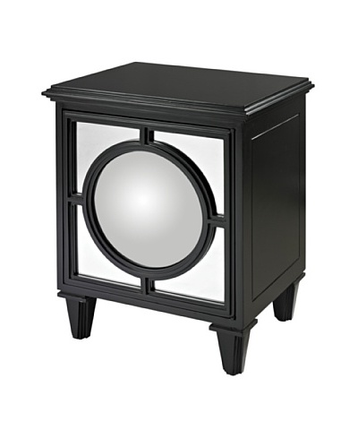 Artistic Cabinet With Covex Mirror, Black