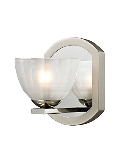 Artistic Lighting Sculptive Collection 1-Light Bath Sconce, Polished/Matte Nickel