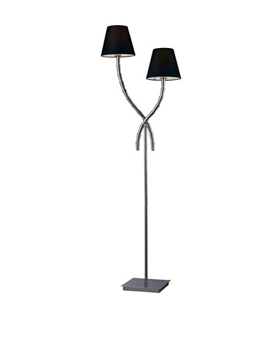 Artistic Lighting Park Avenue 2 Light Floor Lamp, Chrome/Black