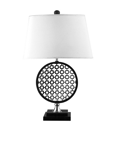 Artistic Lighting Prospect Optic Illusion Table Lamp, Black/Polished Nickel
