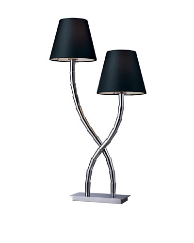 Artistic Lighting Park Avenue 2 Light Table Lamp, Chrome/Black
