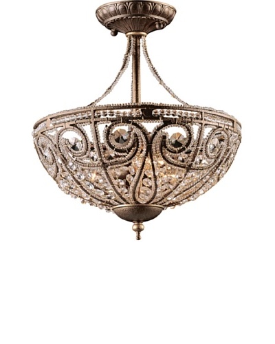 Artistic Lighting Elizabethan 3-Light Semi Flush-Mount Ceiling Fixture, Dark Bronze