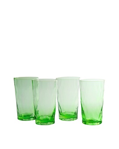 Artland Set of 4 Ripple Green 20-Oz. Highball Glasses