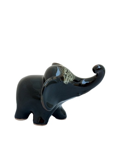 Asian Art Imports Celadon Elephant, Black