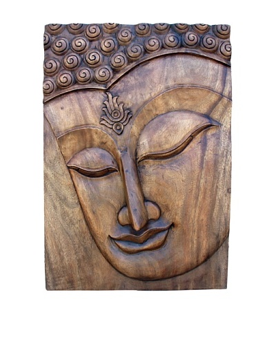 Asian Art Imports Carved Buddha Panel