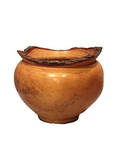 Asian Loft Wide Tamarind Wood Vase, Natural
