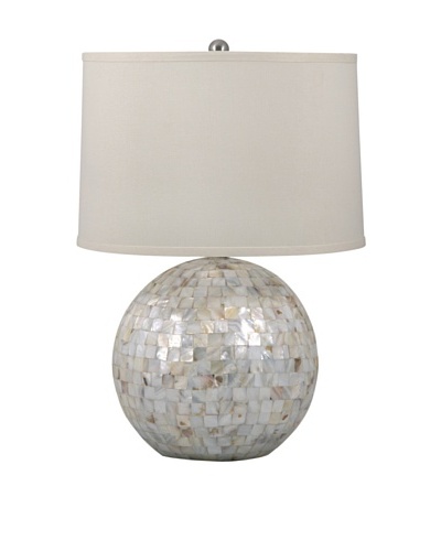 Aurora Lighting Mother-of-Pearl Orb Table Lamp, Off-White