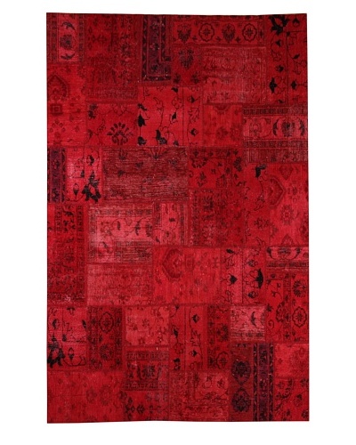 Azra Imports Overdyed Vintage Patchwork Rug [Red]