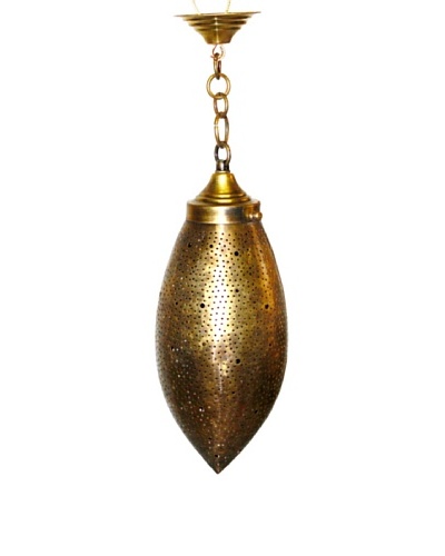 Badia Design Amber Colored Glass Lantern, Brown