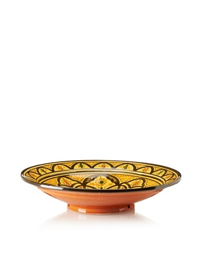 Badia Design Hand-Painted & Hand-Carved Ceramic Platter, Yellow