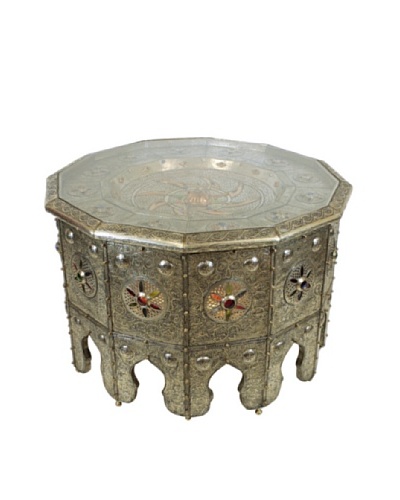 Badia Design Moroccan Lighting Table, Silver