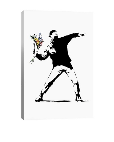Banksy Rage, Flower Thrower Giclée Canvas Print