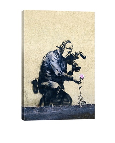 Banksy Camera Man & Flower Giclée Canvas Print