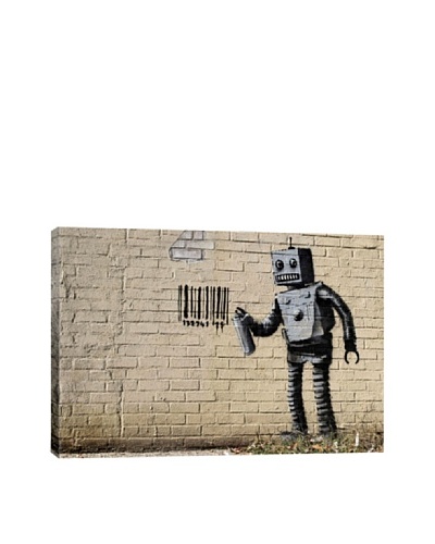 Banksy Tagging Robot 1 Giclée Canvas Print