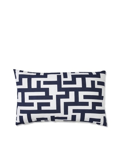 Barclay Butera Seaside 12 x 20 Geometric Throw Pillow [White/Navy]