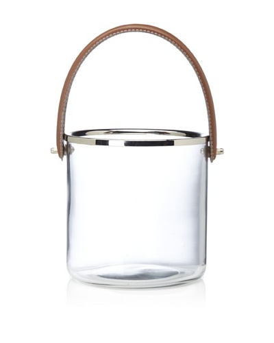 Barclay Butera Equestrian Ice Bucket with Leather Handle [Clear]