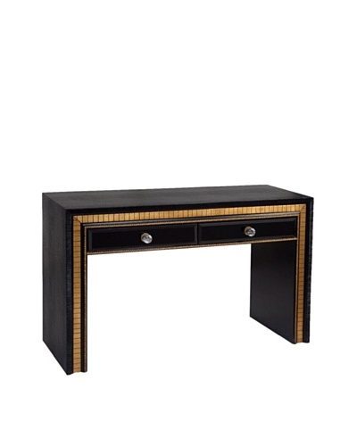 Bassett Mirror Villa Granada Console Table, Black/Gold/Crystal