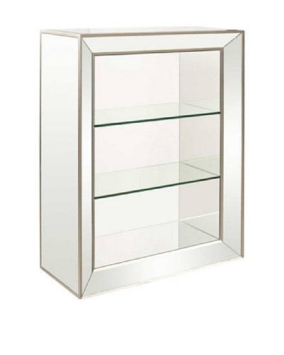 Bassett Mirror Minetta 3-Shelf Bookcase, Mirrored