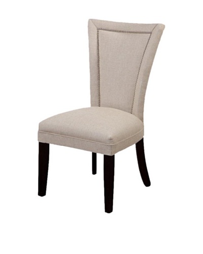 Bassett Mirror Glair Nailhead Parsons Chair, Natural Linen