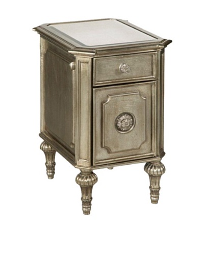 Bassett Mirror Co. Palazzina Chairside Chest, Champagne Silver
