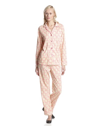 BedHead Pajamas Women's Geo Aqua Classic Notch Collar PJ Set