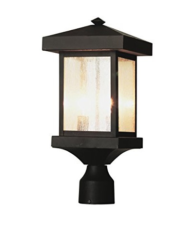 Bel Air Lighting 2-Light Post Lantern, Weather Bronze