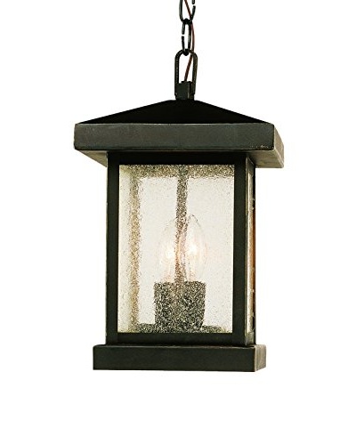 Bel Air Lighting 2-Light Hanging Lantern, Weather Bronze