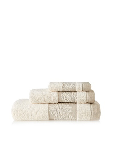Belle Époque Daisey 3-Piece Towel Set, Linen/Ecru