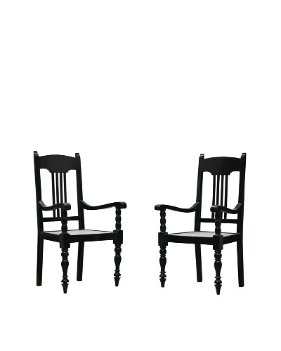 Better Living Set of 2 Vintage Masterji Chairs, Dark Walnut