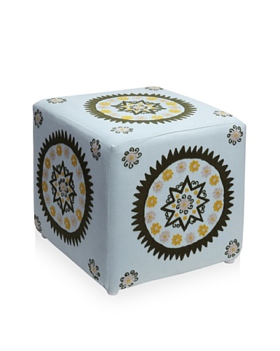 Better Living Collection Medallion Square Ottoman [Cloud]