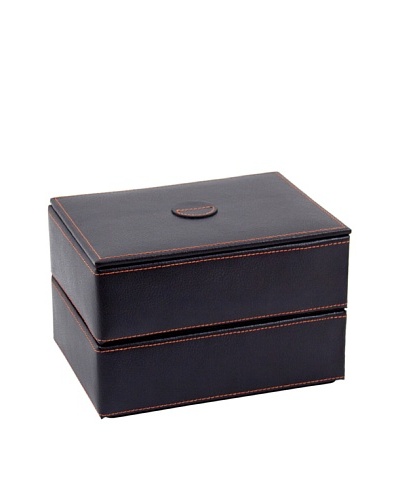 Bey-Berk Stacked Leather Jewelry Box