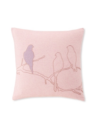 Blissliving Home Callum Bird Pillow, Pink, 18 x 18