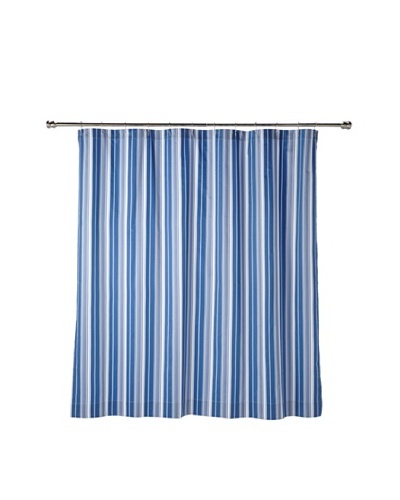 Blissliving Home Cynthia Stripe Shower Curtain, Blue/White