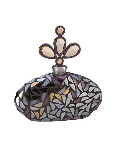 Bombay Company Glass Mosaic Perfume Bottle With Stopper, Burgundy