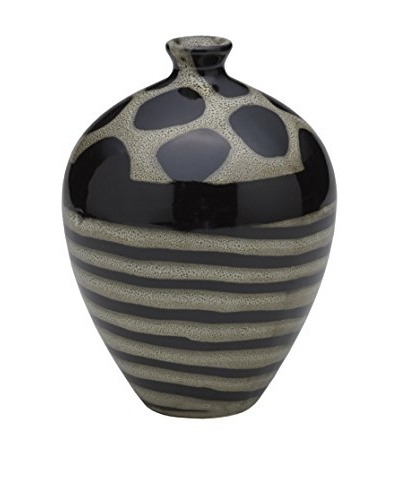 Bombay Company Round Ceramic Giraffe Vase, Brown